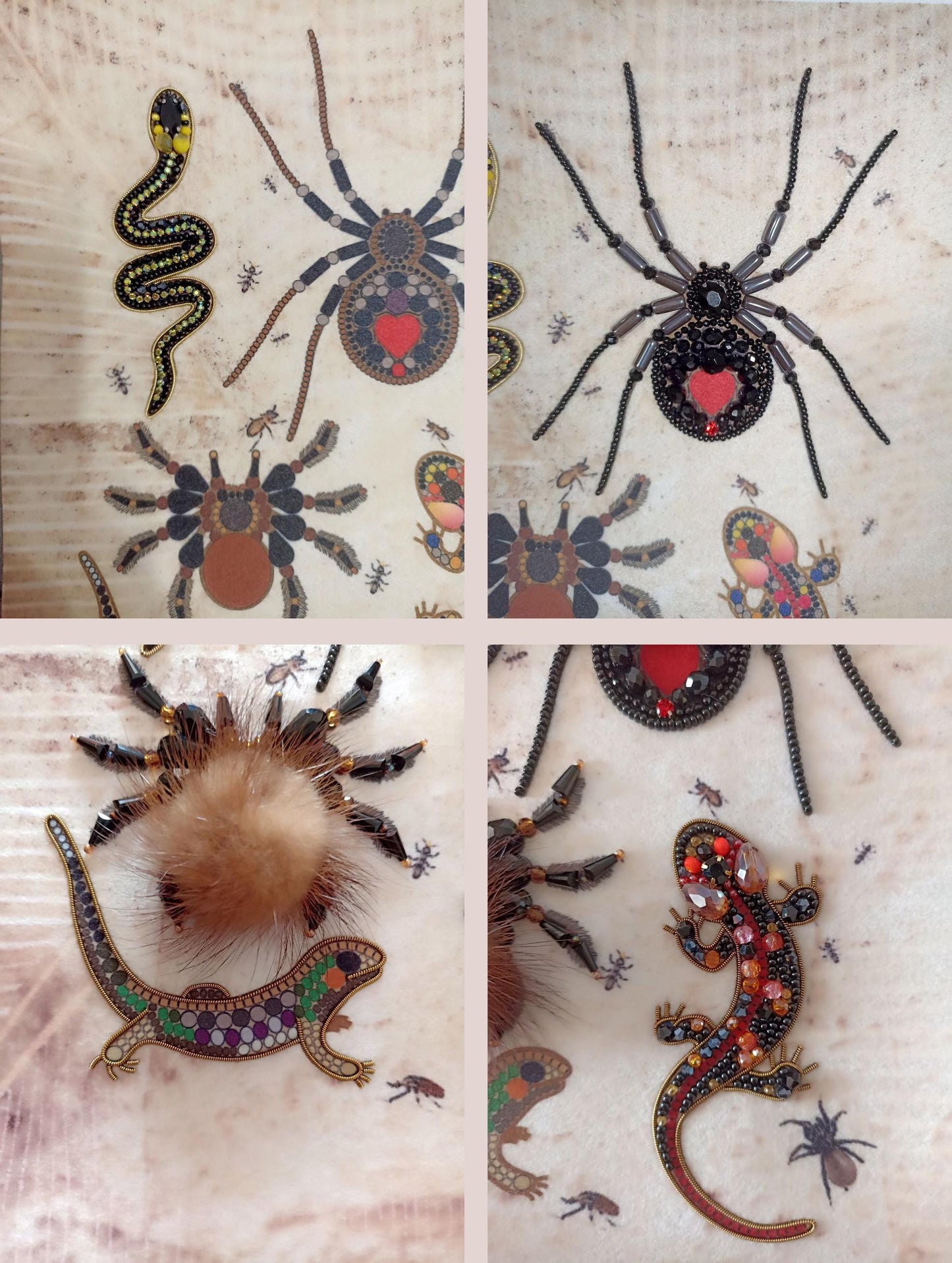 Spooky Spider, Snake & Lizard – Beaded Picture DIY Kits