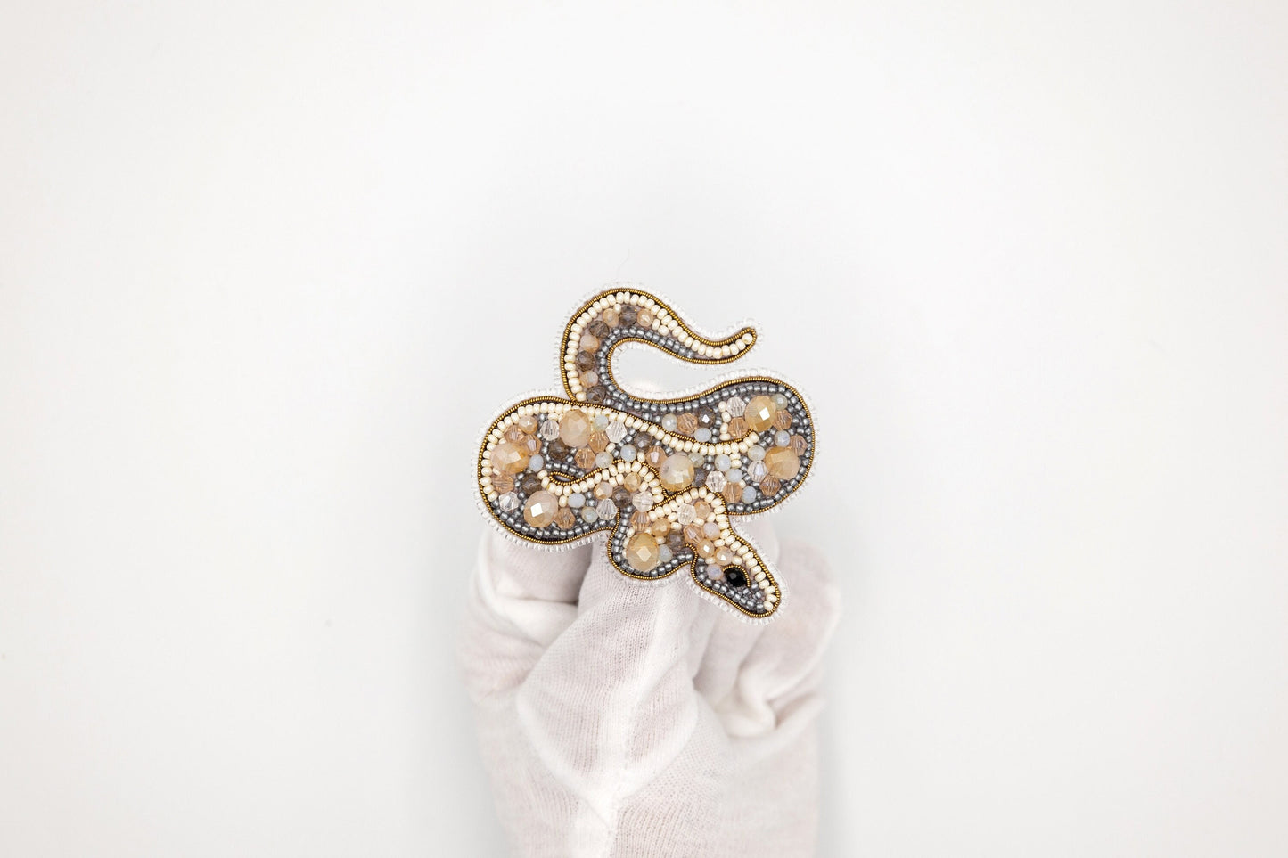 Python Snake - Readymade Beaded Brooch