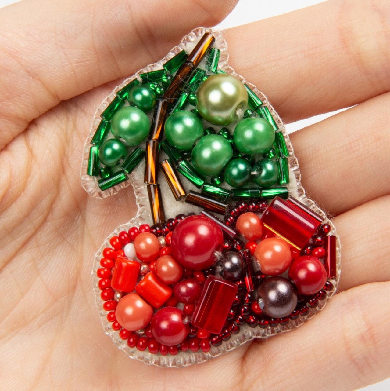 Cherry - Readymade Beaded Brooch