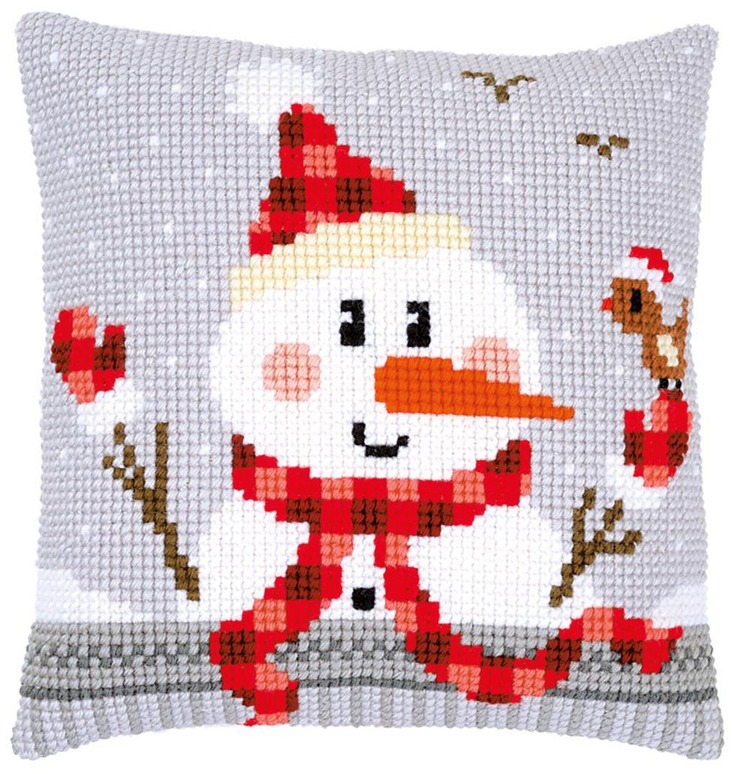 Snowman Cushion Cover Cross stitch Embroidery DIY Kits