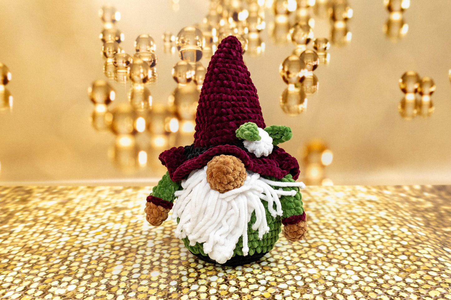 Crochet Christmas Gnome Plushie - Amigurumi Toys Readymade