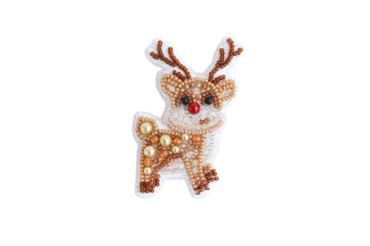 a beaded christmas ornament of a reindeer