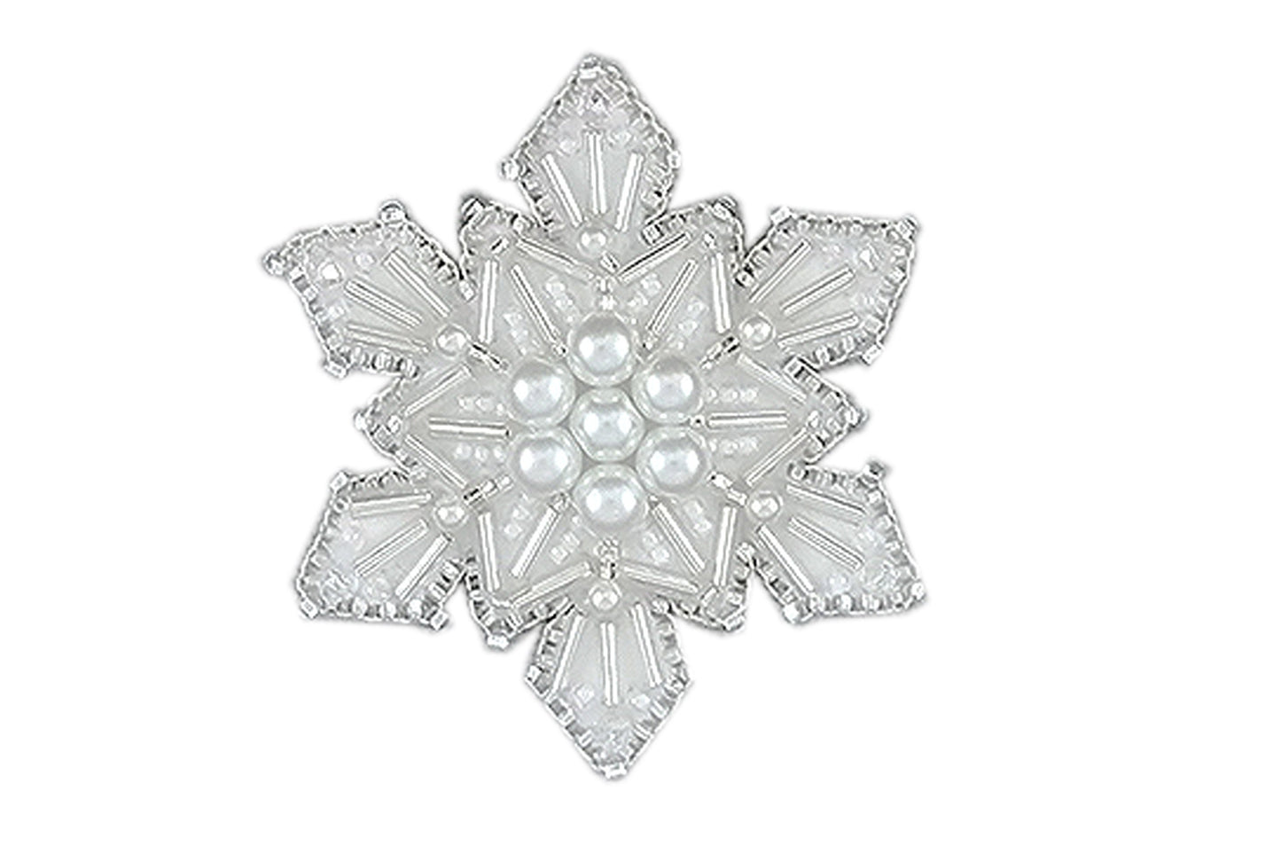 Snowflake Christmas - Readymade Beaded Brooch