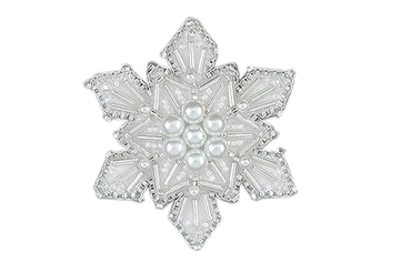 Snowflake Christmas - Readymade Beaded Brooch
