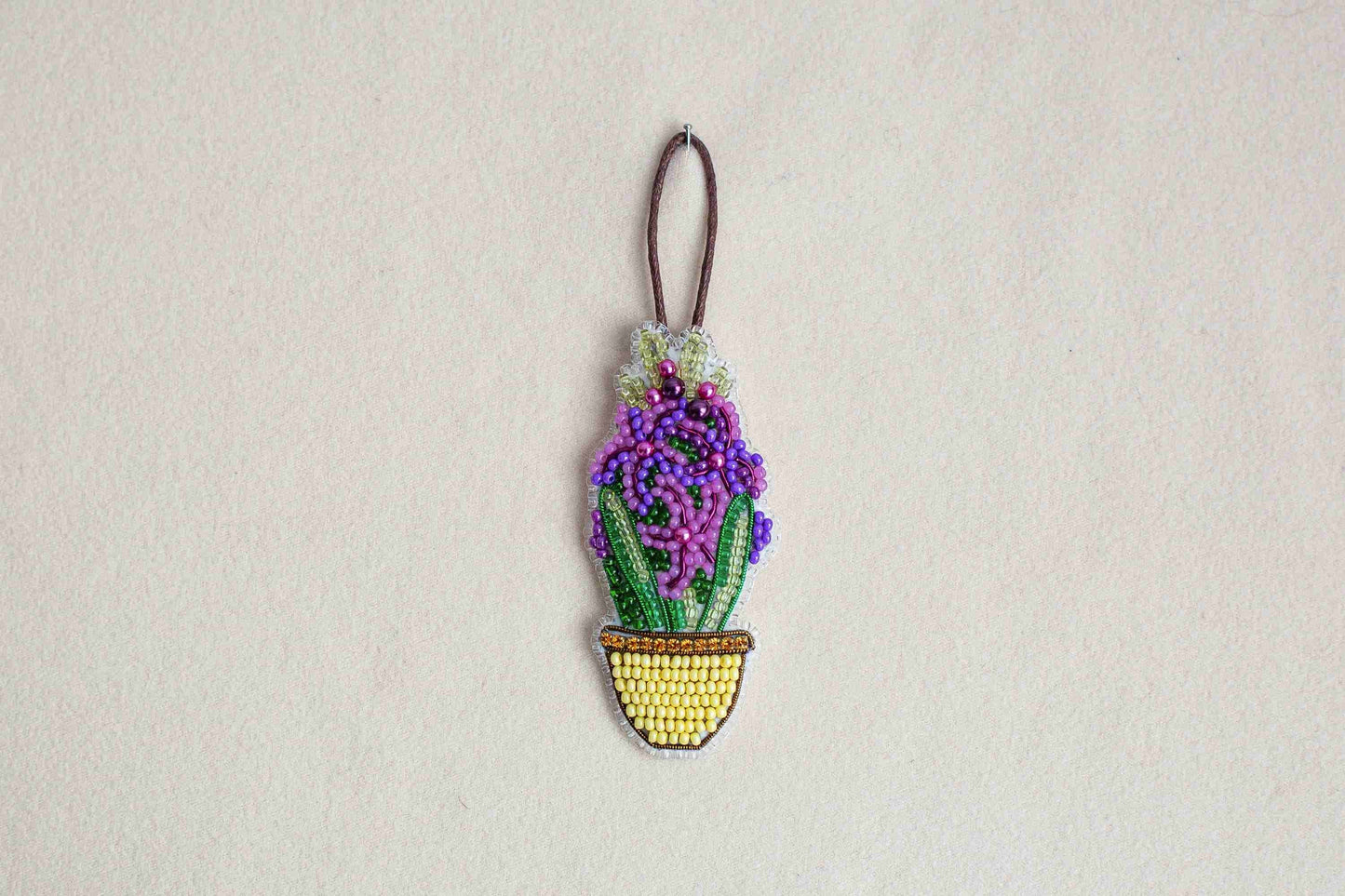 Hyacinth Flower - Readymade Beaded Brooch