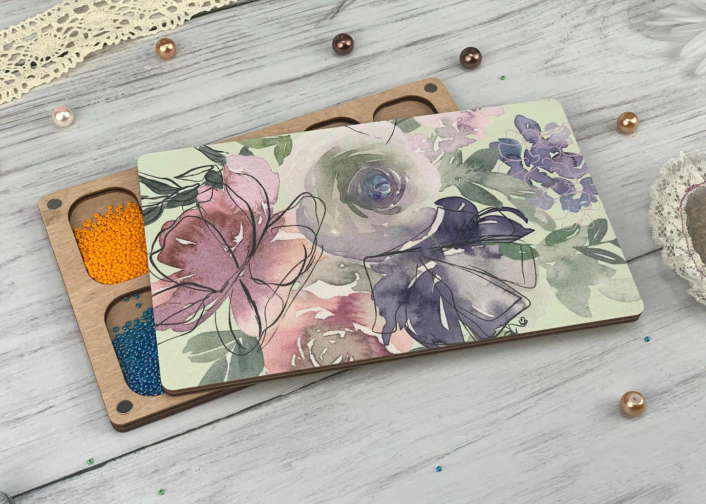 Wooden Seed Bead Organizer