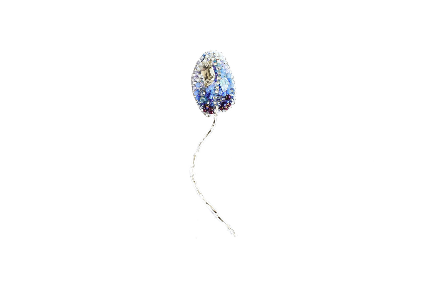 Blue Flower - Readymade Beaded Brooch