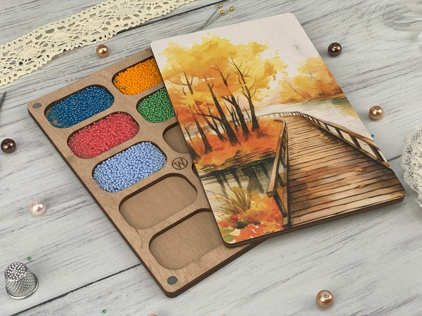 Wooden Seed Bead Organizer