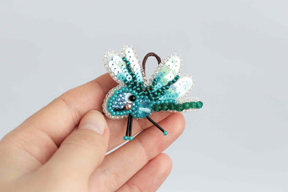 Little Dragonfly - Readymade Beaded Brooch