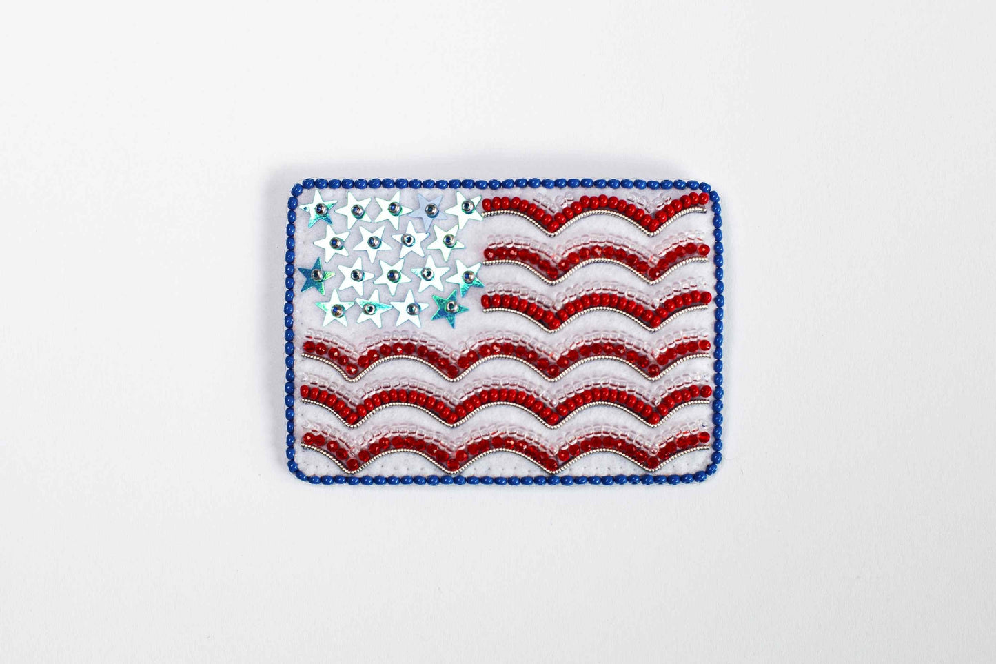 American Flag - Readymade Beaded Brooch