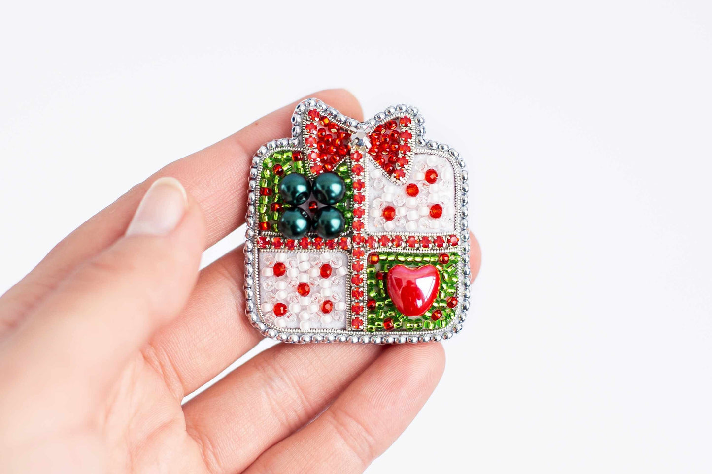 Christmas Gift - Readymade Beaded Brooch
