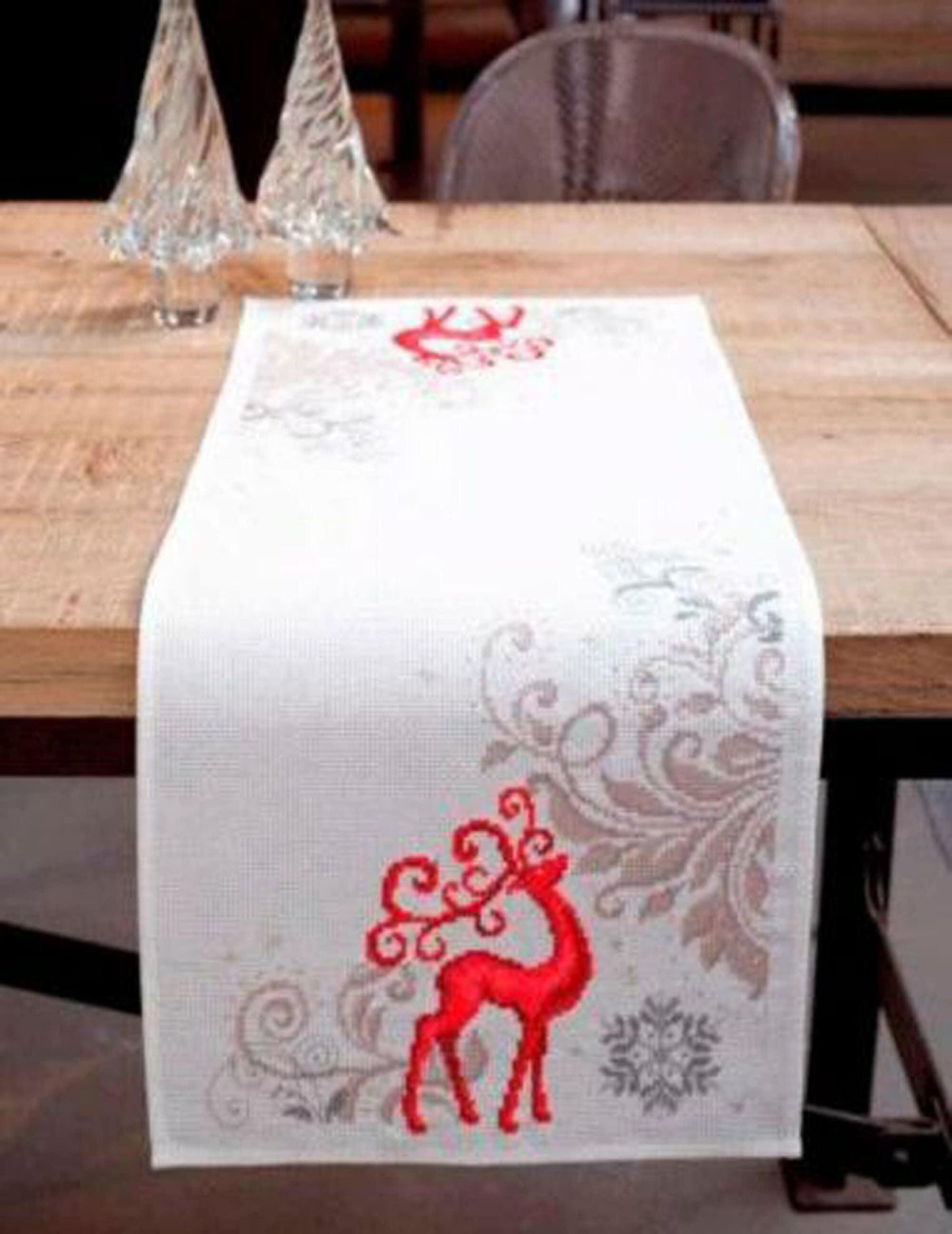 Christmas Table Runner Cross stitch Embroidery DIY Kits