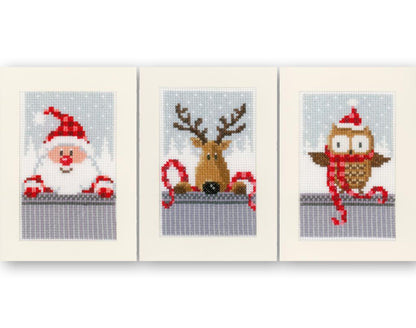 Christmas Postcards Cross stitch Embroidery DIY Kits