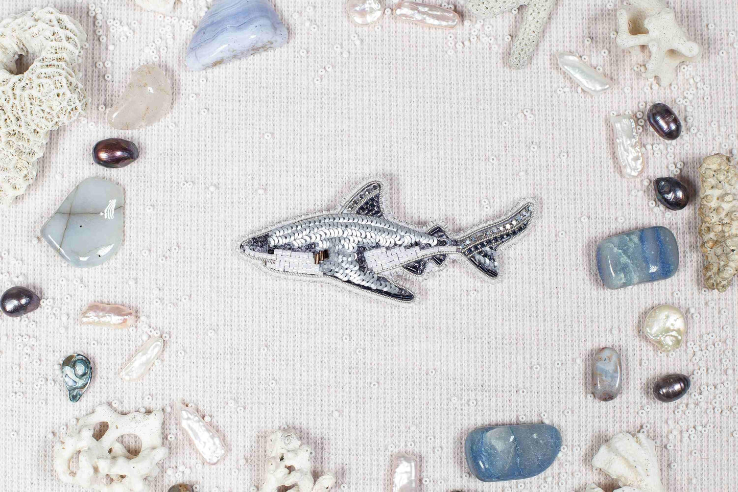 Shark Fish - Readymade Beaded Brooch