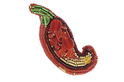 Red Chili Pepper - Readymade Beaded Brooch