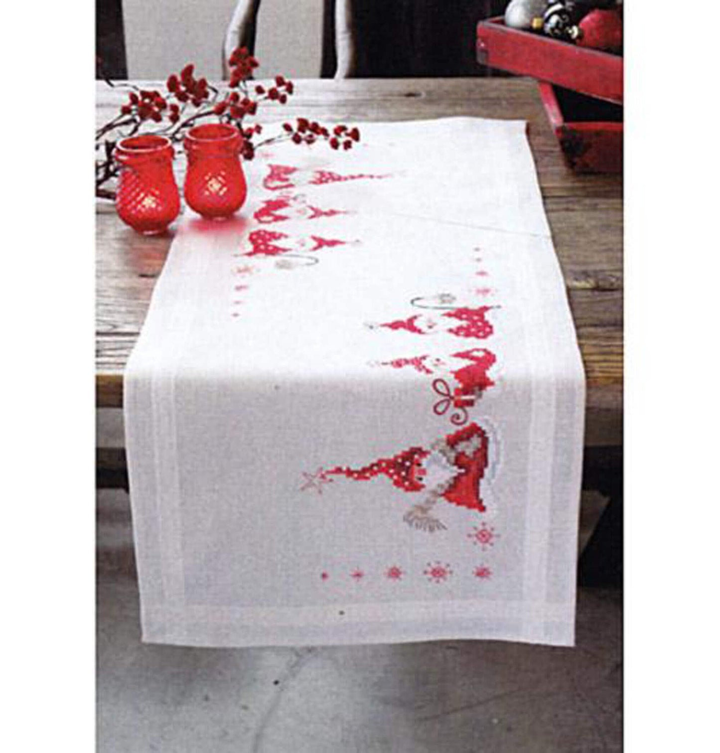 Christmas Gnomes Table Topper Cross stitch Embroidery DIY Kits