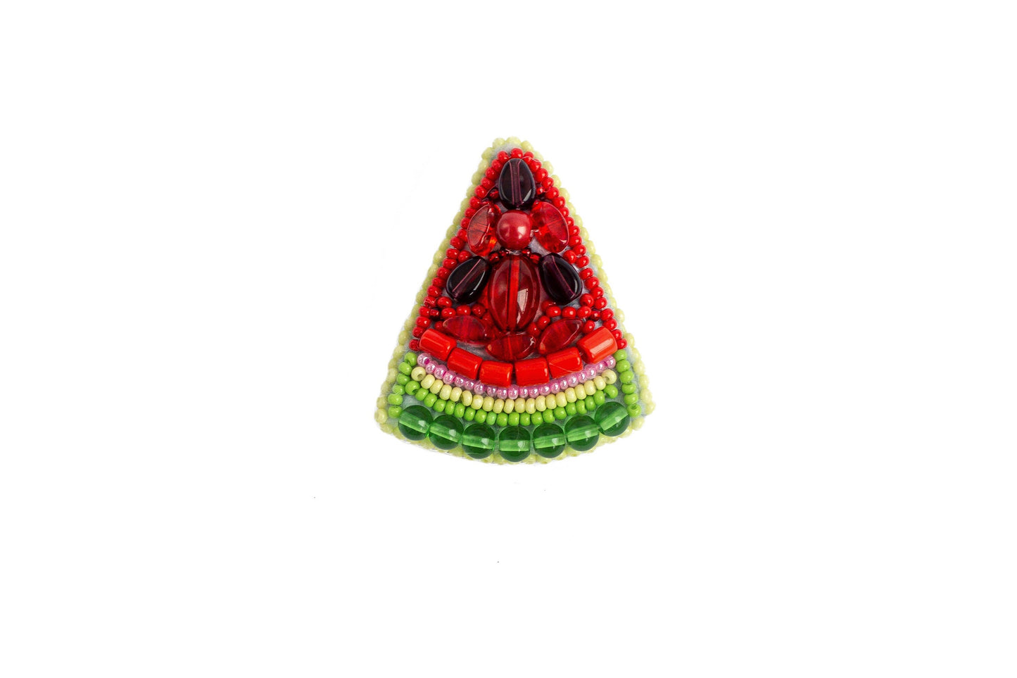 Watermelon Fruit - Readymade Beaded Brooch