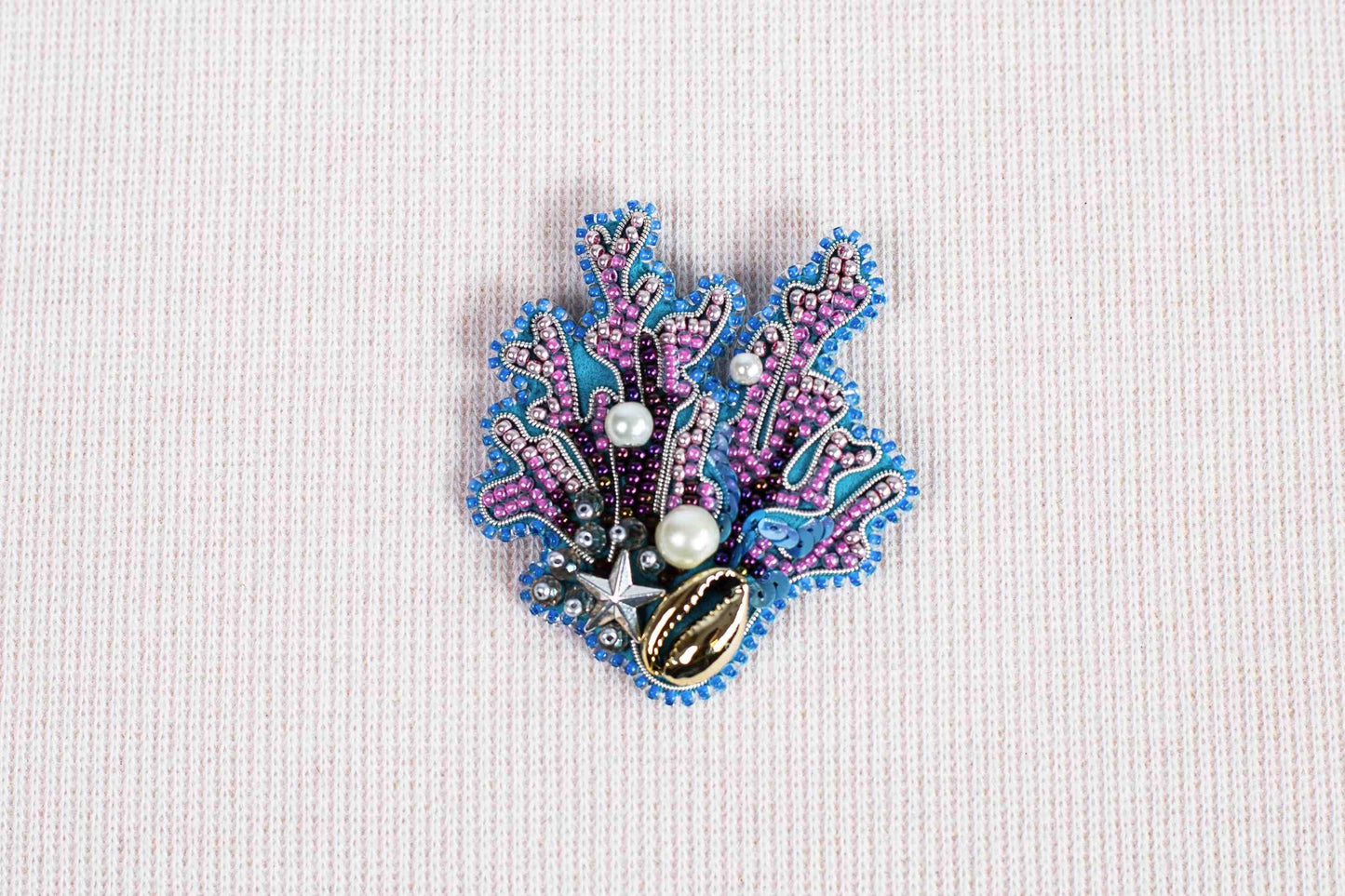 Coral Reef Readymade Beaded Brooch