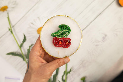 a person holding a piece of food in their hand