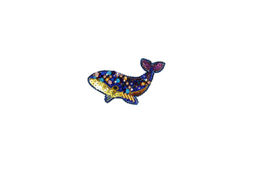 Blue Whale - Readymade Beaded Brooch