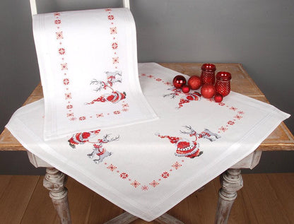 Christmas Table Runner Cross stitch Embroidery DIY Kits