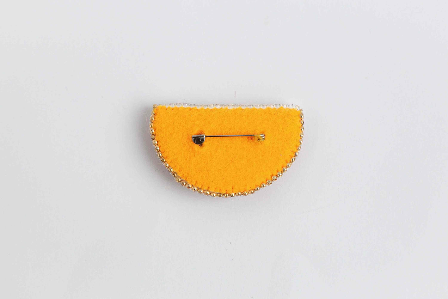 Orange Slice  - Readymade Beaded Brooch