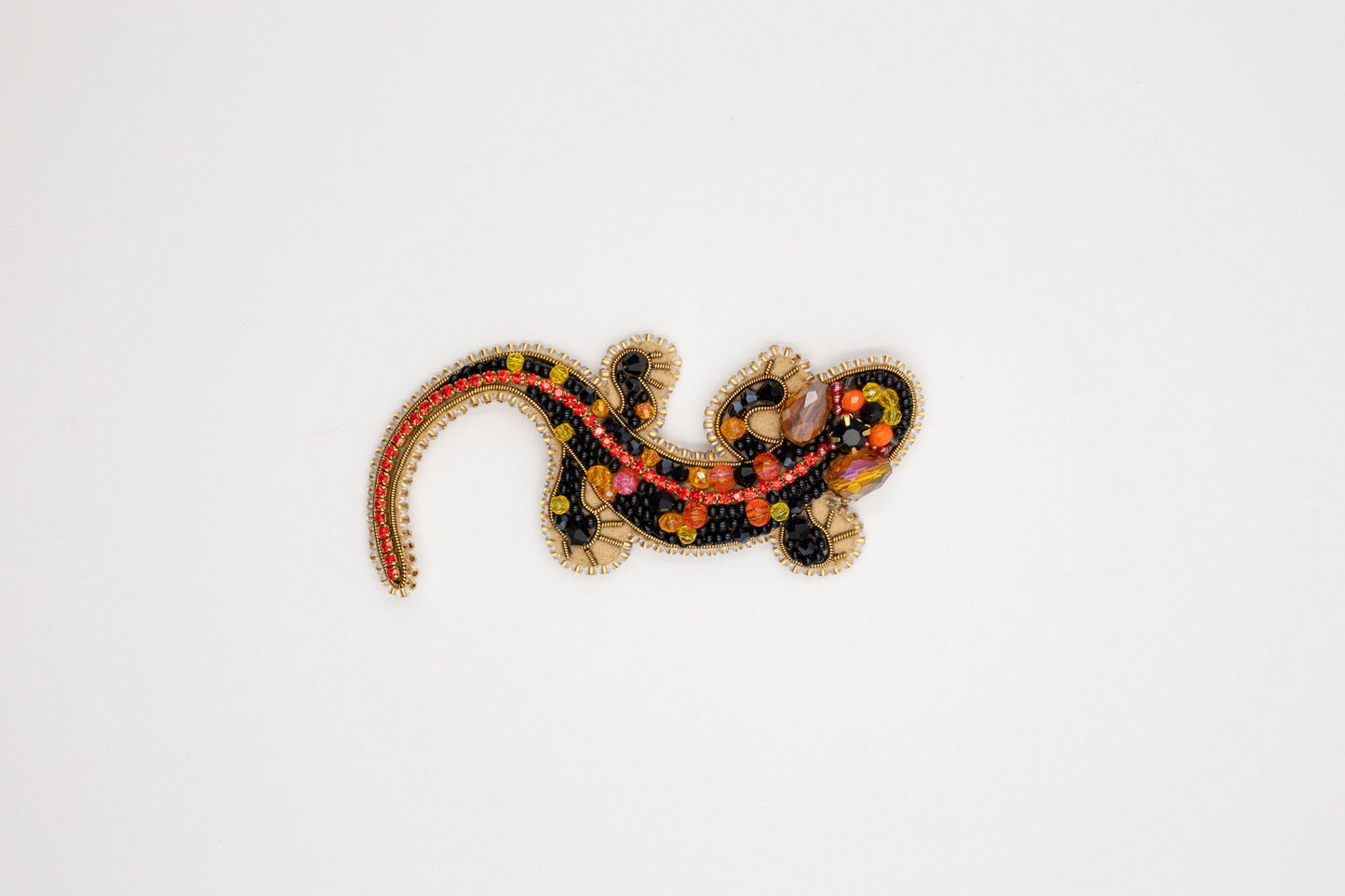 Salamander Lizard - Readymade Beaded Brooch