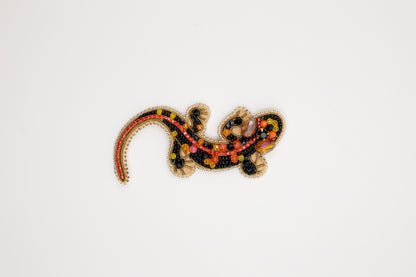 Salamander Lizard - Readymade Beaded Brooch