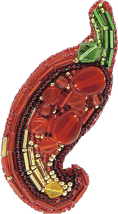 Red Chili Pepper - Readymade Beaded Brooch
