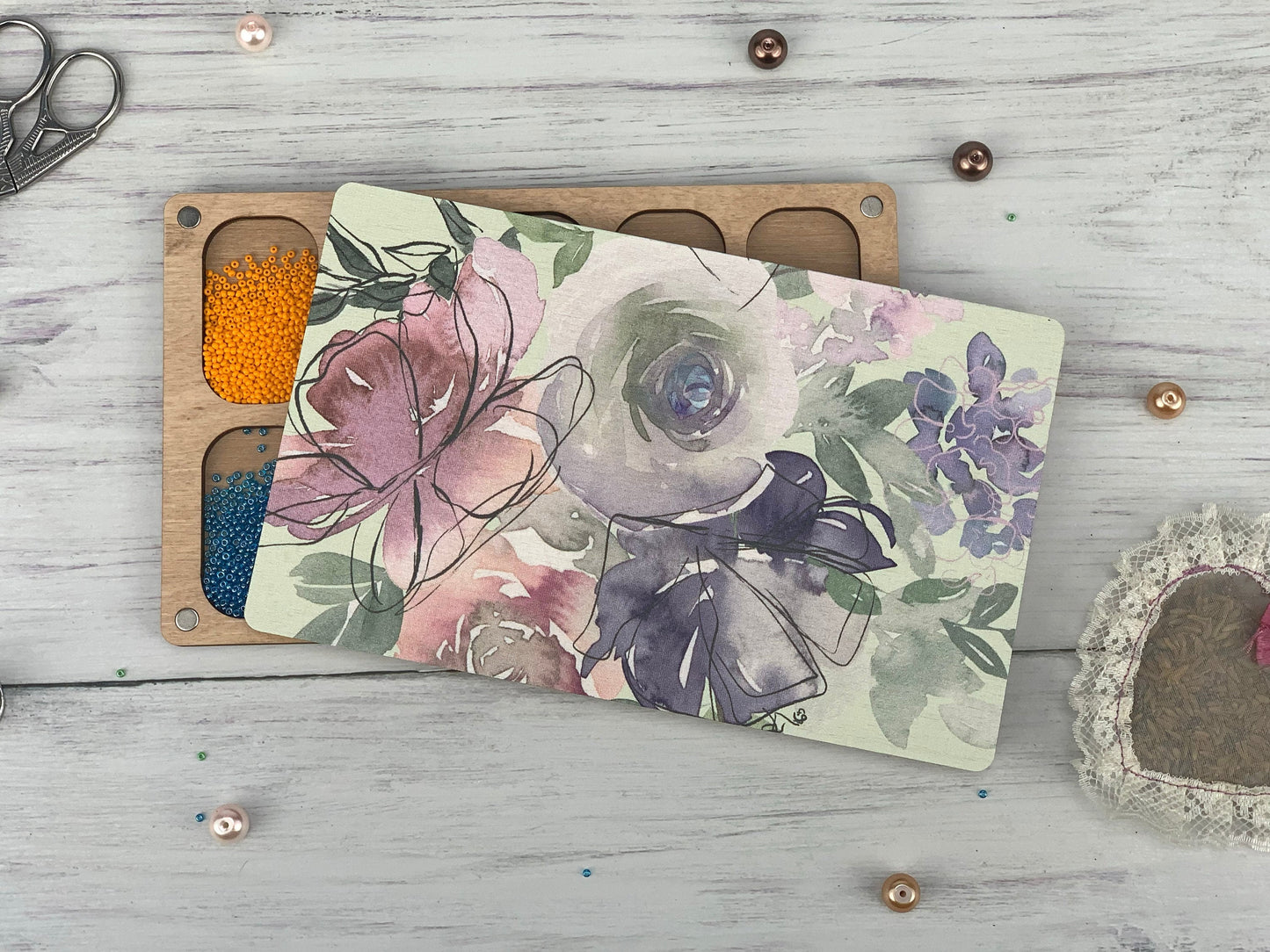 Wooden Seed Bead Organizer