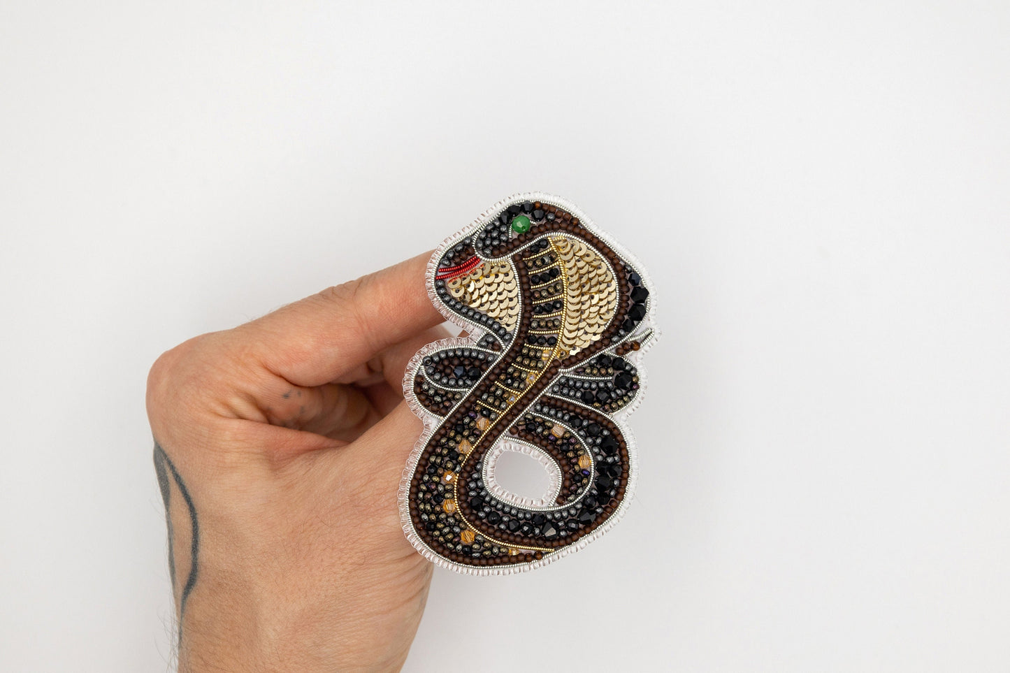 Cobra Snake - Readymade Beaded Brooch