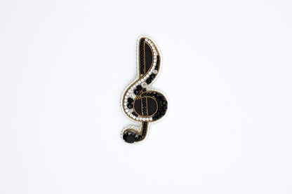 Treble Clef - Readymade Beaded Brooch