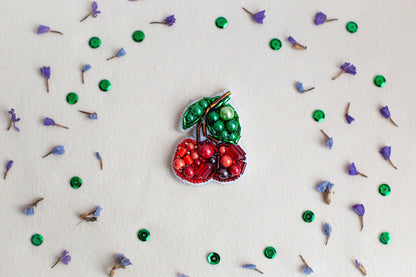 Cherry - Readymade Beaded Brooch