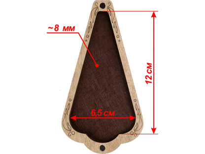 a close up of a wooden object with measurements