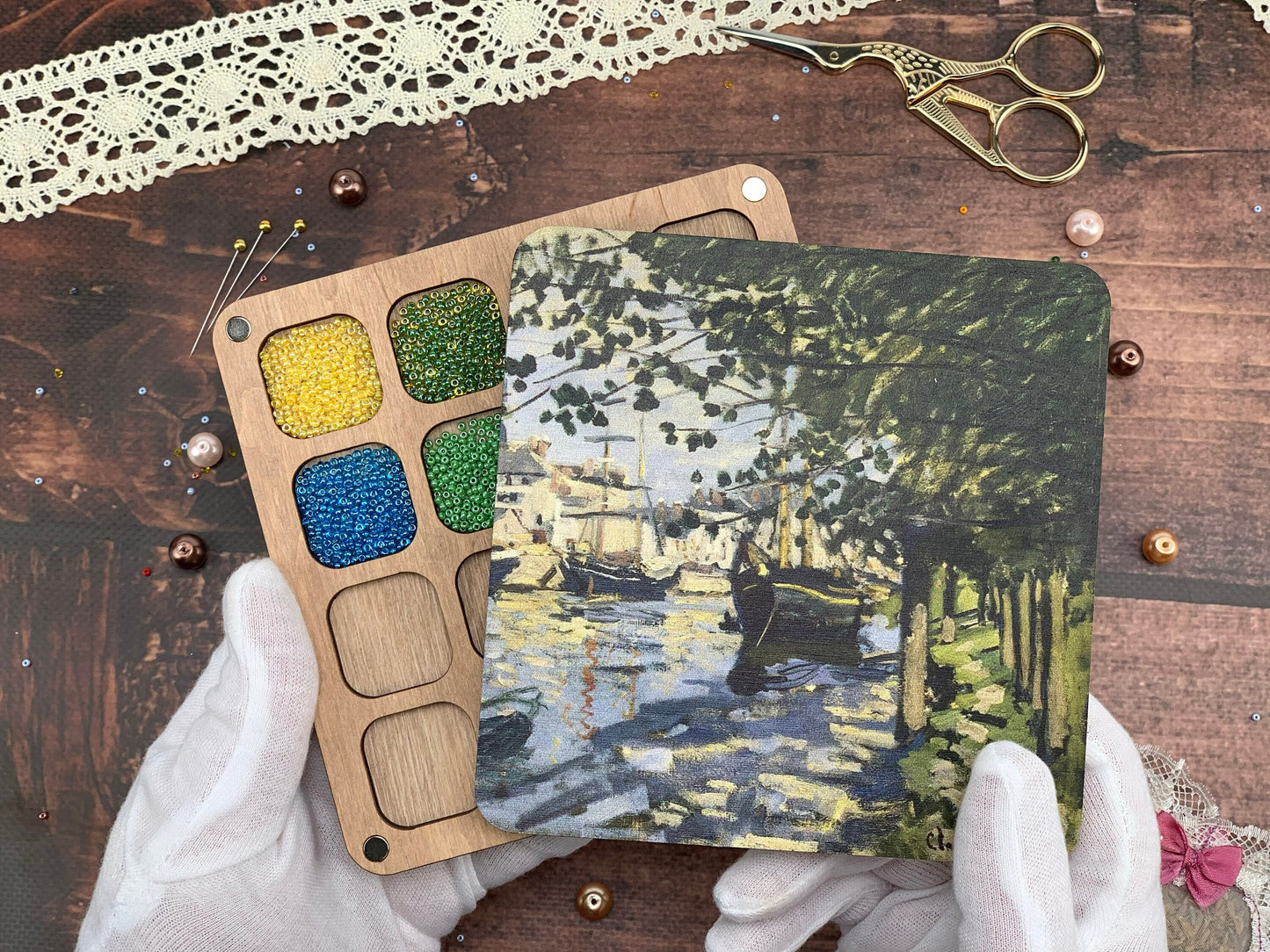 Wooden Seed Bead Organizer