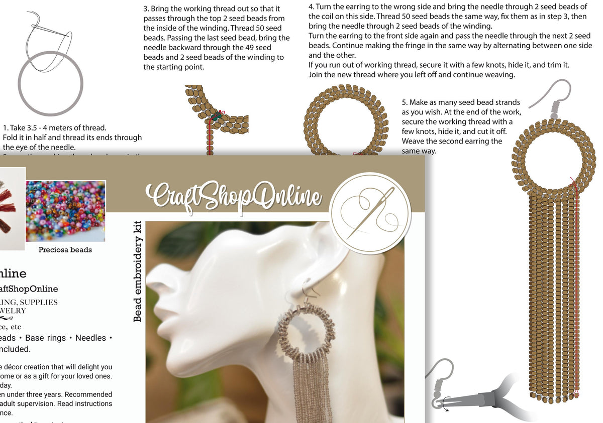 a brochure with a picture of a pair of earrings