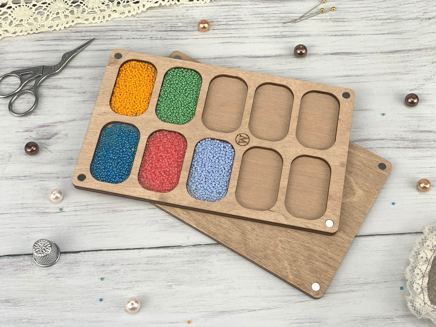 Wooden Seed Bead Organizer