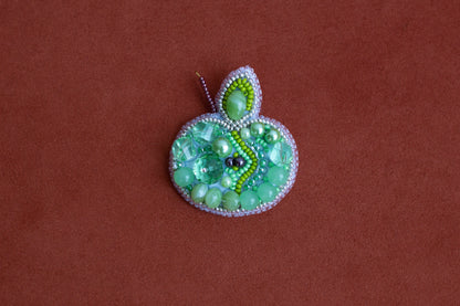 Apple - Readymade Beaded Brooch