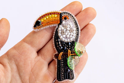 Toucan Bird - Readymade Beaded Brooch