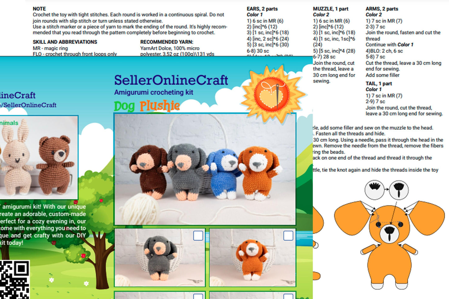 Plush Dog - Crochet Amigurumi DIY kit