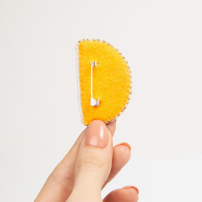 Orange Slice  - Readymade Beaded Brooch