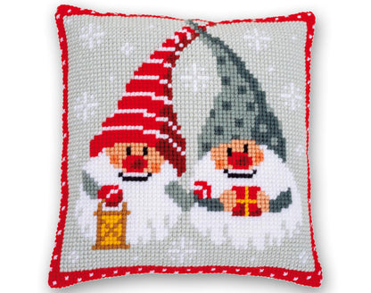 Christmas Gnomes Embroidery Pillow Kit | DIY Beaded Cushion Cover