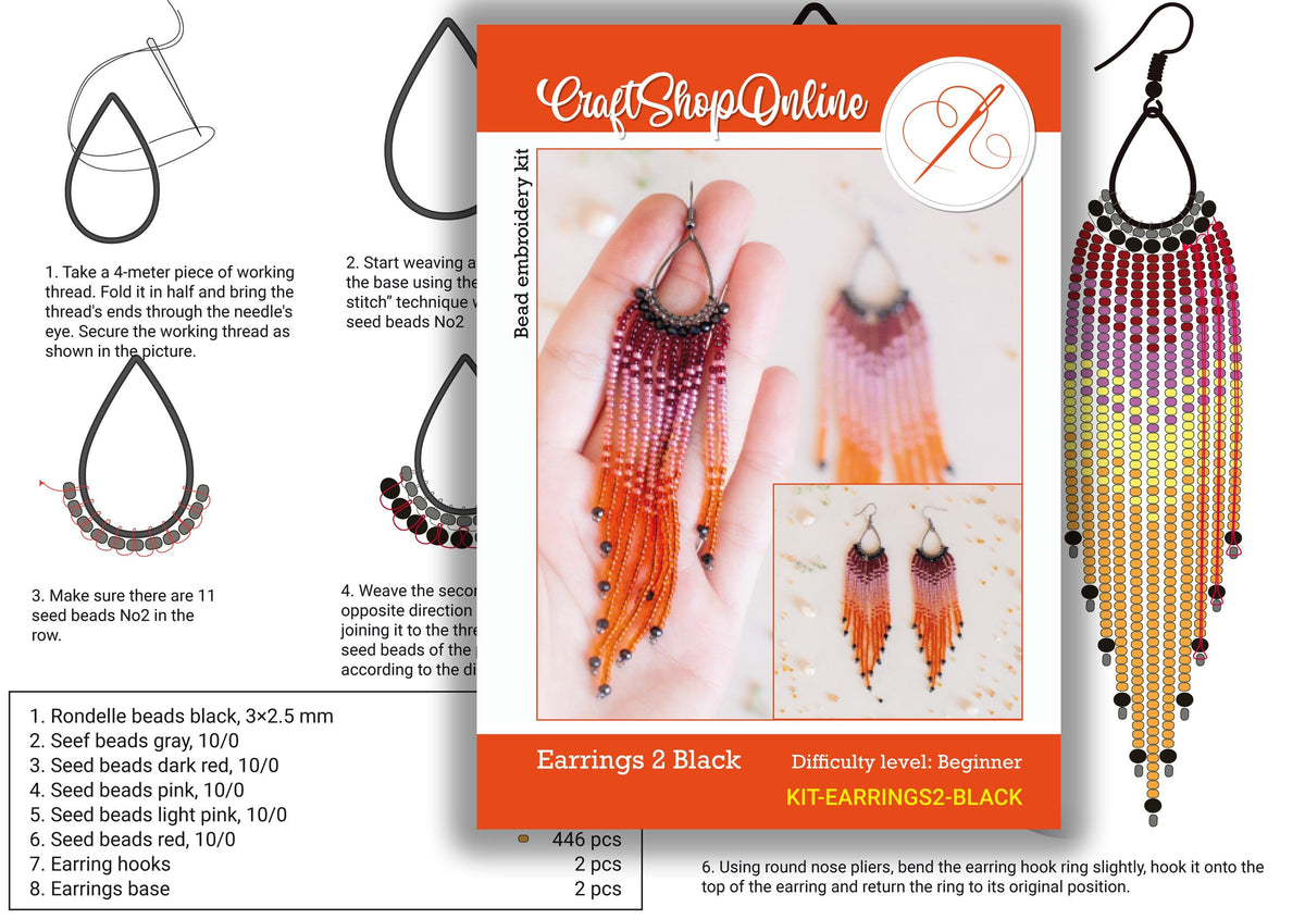 a brochure with instructions on how to make beaded earrings