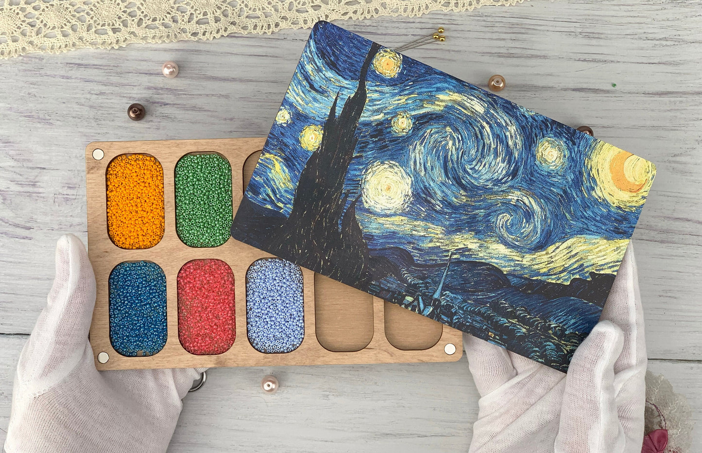 Wooden Seed Bead Organizer