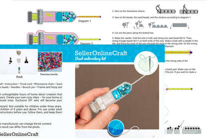 Bead Embroidery Kit Syringe. Seed Bead Brooch kit. DIY Craft kit. Medical Themed Beading kit. Needlework beading Handmade Jewelry Making Kit