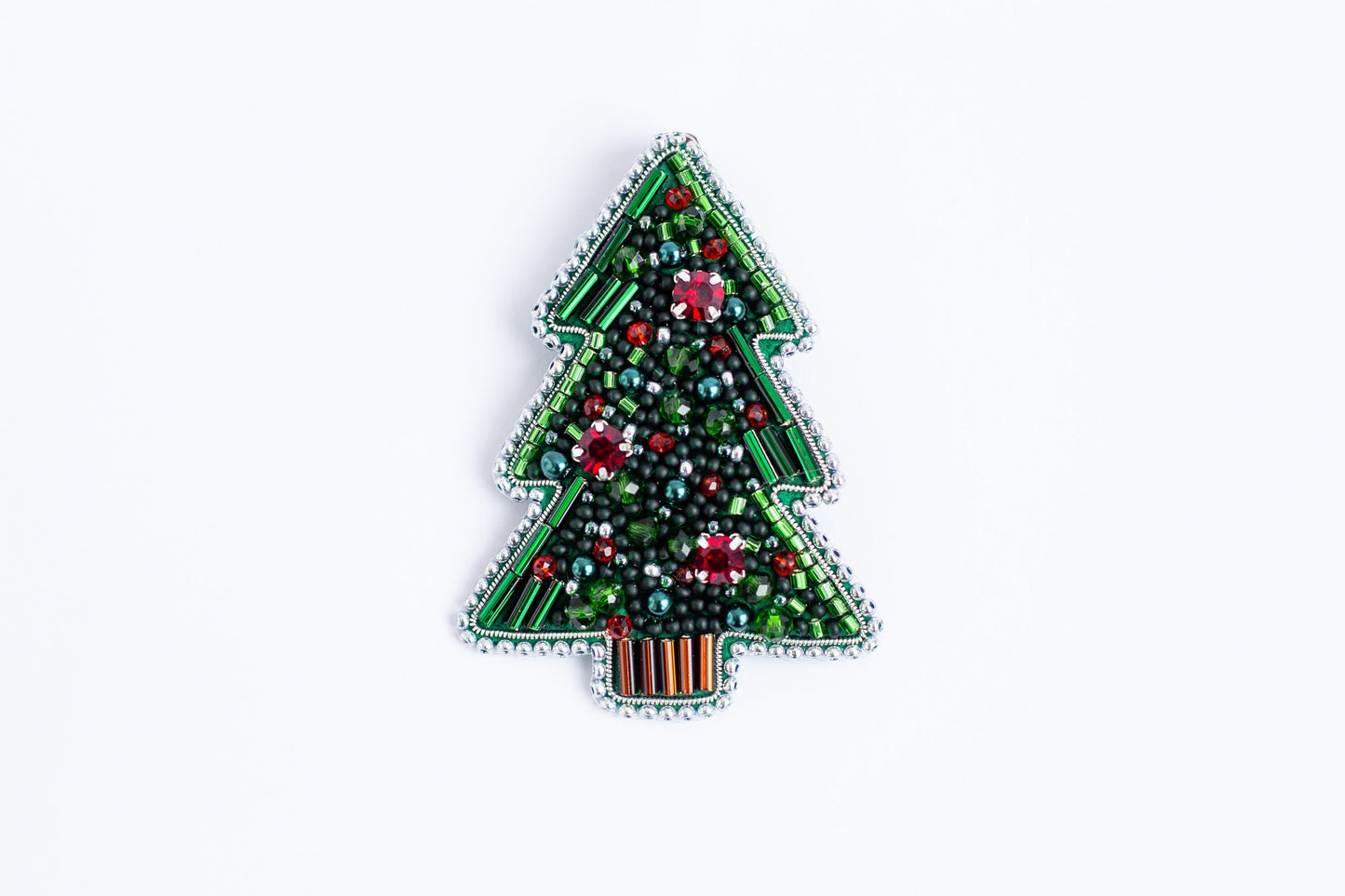 Bead Embroidery Kit Christmas Tree. Seed Bead Brooch kit. DIY Craft kit. Xmas Beading Kit. Needlework beading. Handmade Jewelry Making Kit