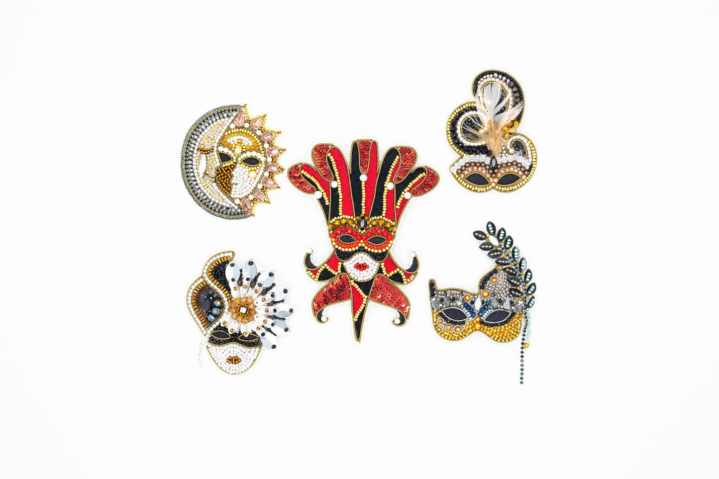 Bead Embroidery Kit Carnival Mask. Seed Bead Brooch kit. DIY Craft kit. Beading kit. Needlework beading. Handmade Jewelry Making Kit