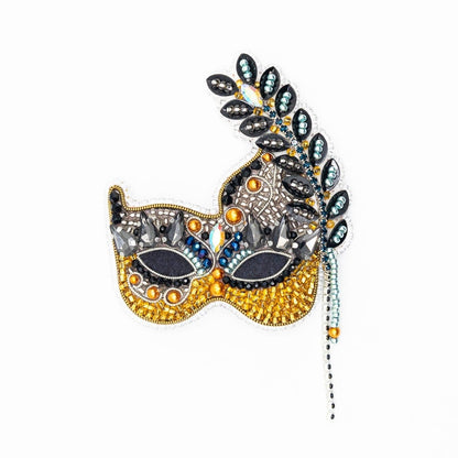 Bead Embroidery Kit Venetian Carnival Mask. Seed Bead Brooch kit. DIY Craft kit. Beading kit. Needlework beading Handmade Jewelry Making Kit