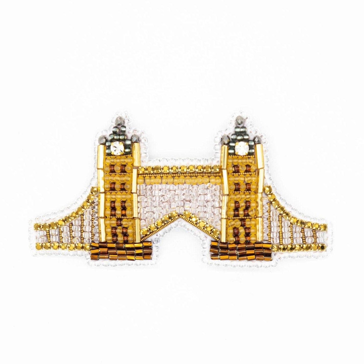 Bead Embroidery Kit Tower Bridge. Seed Bead Brooch kit. DIY Craft kit. London Beading kit. Needlework beading. Handmade Jewelry Making Kit