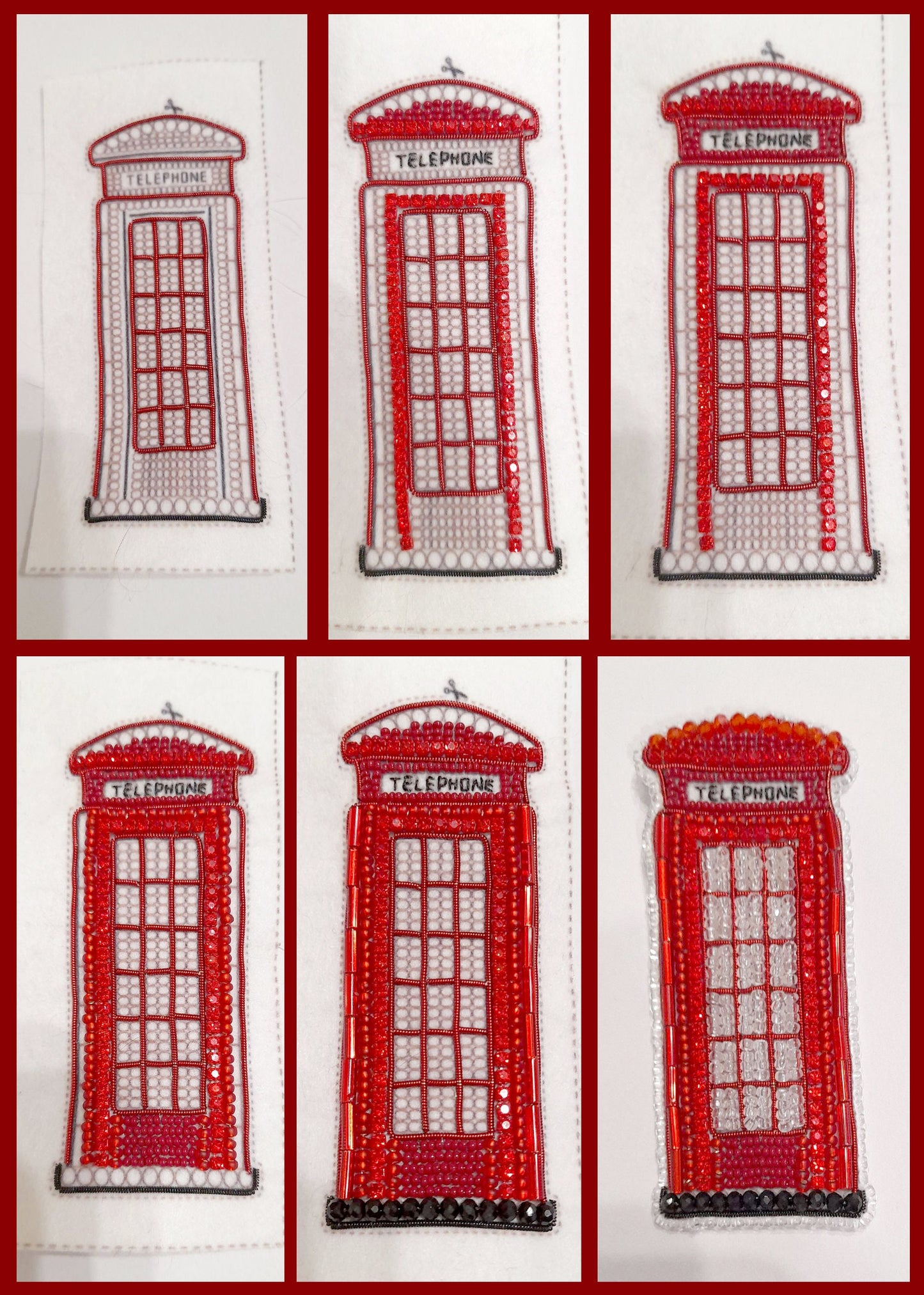 a picture of a red phone booth